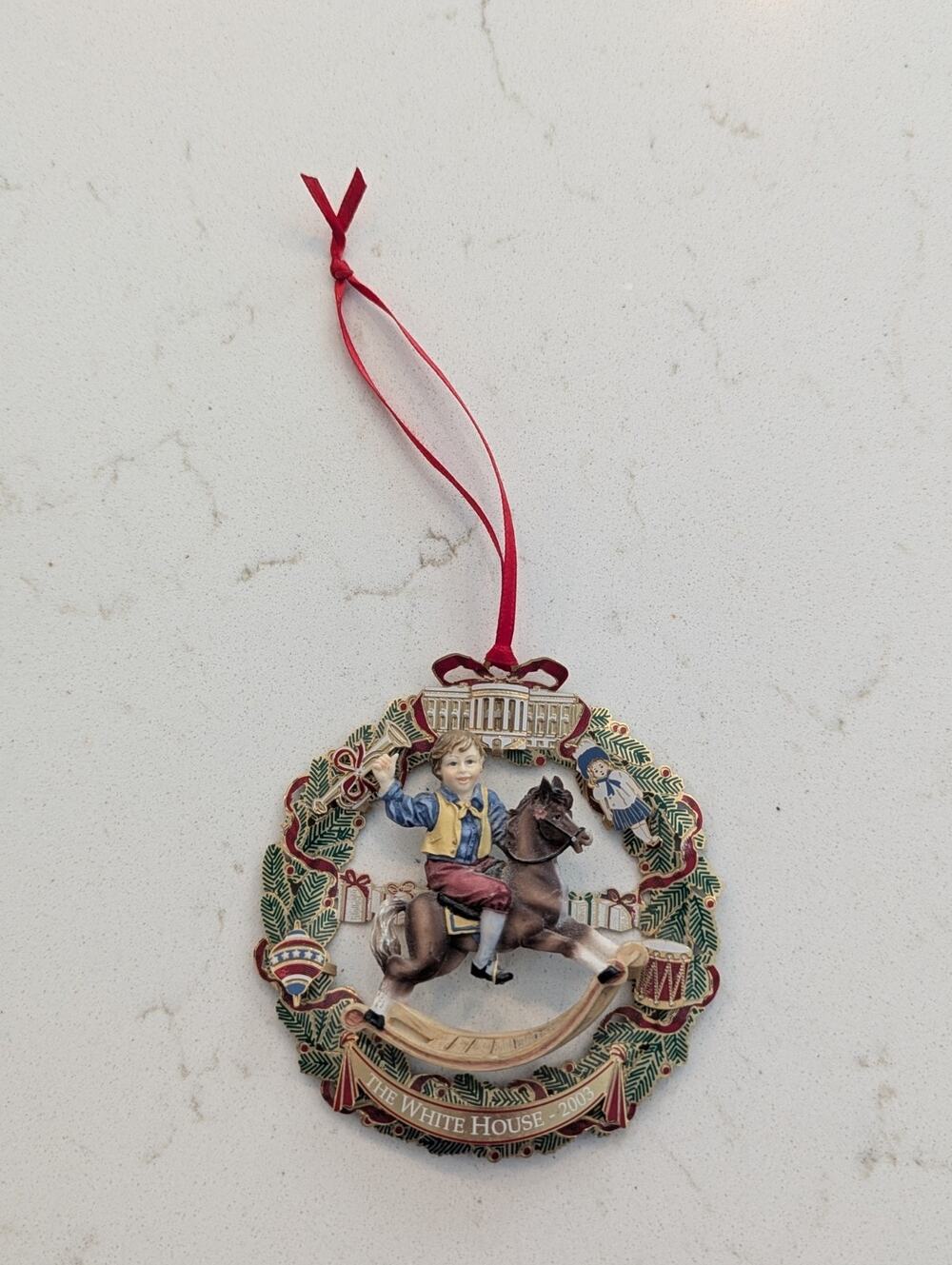 2003 Official White House Christmas Ornament Ulysses S Grant Rocking Horse